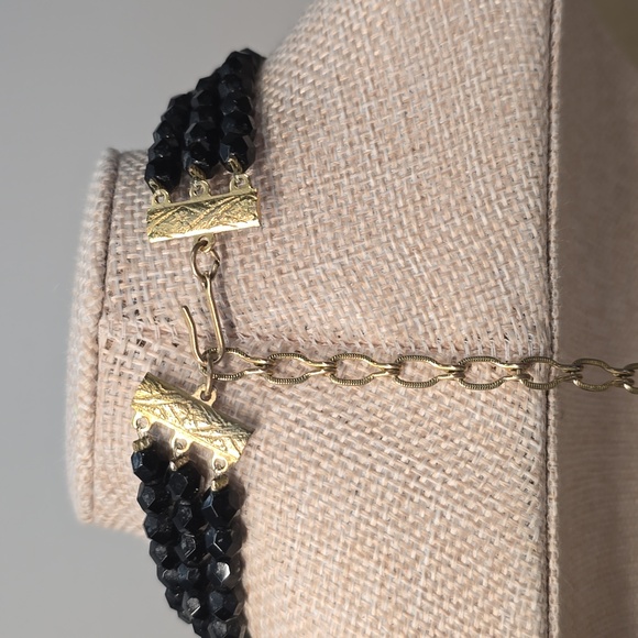 1928 Jewelry Black Beaded Choker - Picture 2 of 8
